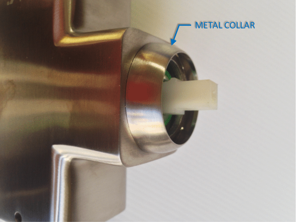 Twist metal collar to remove removing the metal collar of a mixer tap