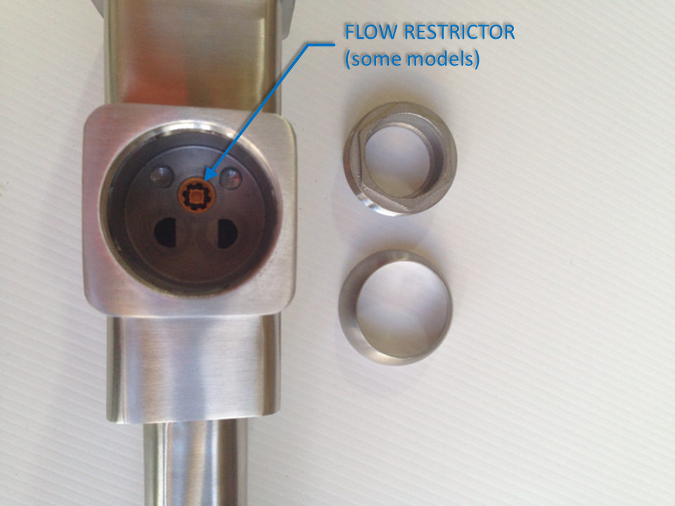 Tap flow restrictor the flow restrictor of a mixer tap